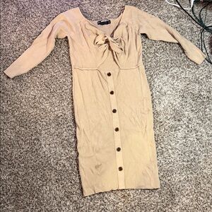 Plus size Tan Button-Down Dress